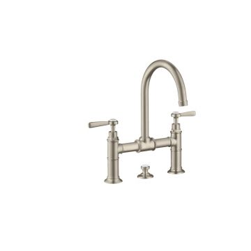 Смеситель для раковины Hansgrohe (Хансгрое) Axor Montreux с двумя рукоятками 220 с рычаговыми рукоятками 16511820 шлифованный никель
