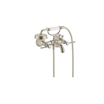 Смеситель для ванны Hansgrohe (Хансгрое) Axor Montreux c двумя рукоятками внешнего монтажа с рычаговыми рукоятками 16551820 шлифованный никель