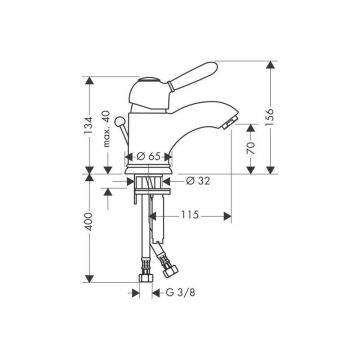 Смеситель для раковины Hansgrohe (Хансгрое) Axor Carlton 17010090 хром золото