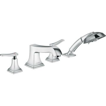Смеситель на край ванны Hansgrohe Metropol Classic на 4 отверстия с рычаговыми рукоятками 31441000 хром (нужна СЧ 13444180)