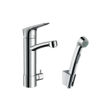 Смеситель для раковины Hansgrohe (Хансгрое) Logis с гигиеническим душем и запорным клапаном 31515000 хром