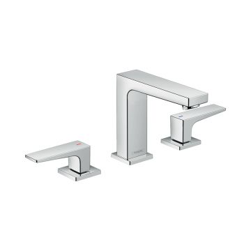 Смеситель для раковины Hansgrohe (Хансгрое) Metropol 110 на 3 отверстия с рычаговыми рукоятками со сливным клапаном Push-Open 32514000 хром