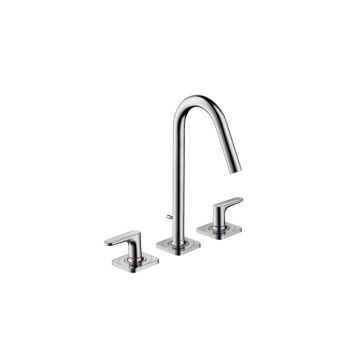 Смеситель для раковины Hansgrohe (Хансгрое) Axor Citterio M на 3 отверстия 160 с рычаговыми рукоятками с отдельными розетками со сливным гарнитуром 34133000 хром