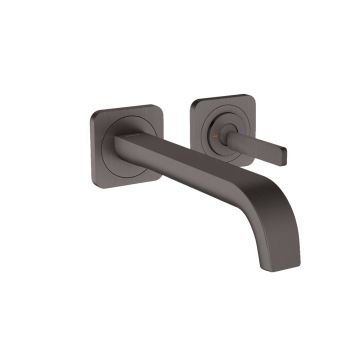 Смеситель для раковины Hansgrohe (Хансгрое) Axor Citterio E 221 мм с отдельными розетками настенный 36106340 матовый черный хром