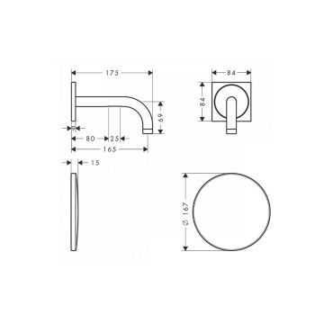 Смеситель для раковины Hansgrohe (Хансгрое) Axor Uno электронный настенный с изливом 165 мм 38119000 хром