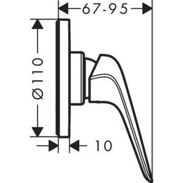 Смеситель для душа Hansgrohe Novus с маленькой розеткой СМ 71063000 хром (нужна СЧ 13620180)