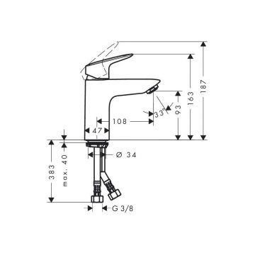 Смеситель для раковины Hansgrohe (Хансгрое) Logis 100 однорычажный CoolStart без сливного набора 71103000 хром