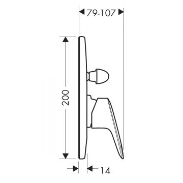 Смеситель для ванны Hansgrohe Logis однорычажный 71409000 хром (комплект скрытая 31741180 и внешняя 71406000 части)