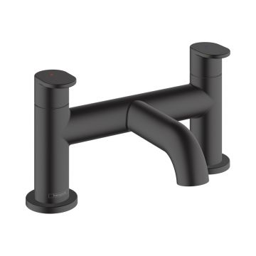 Смеситель на край ванны Hansgrohe (Хансгрое) Vernis Blend на 2 отверстия 71442670 черный матовый