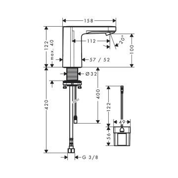 Смеситель для раковины Hansgrohe (Хансгрое) Vernis Blend электронный 71503000 хром