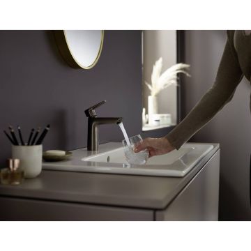 Смеситель для раковины Hansgrohe (Хансгрое) Talis E 110 однорычажный без сливного набора 71712340 шлифованный черный хром