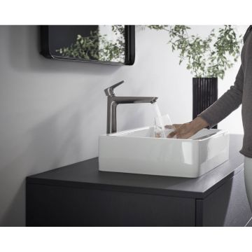 Смеситель для раковины Hansgrohe (Хансгрое) Talis E 240 однорычажный без сливного набора 71717340 шлифованный черный хром