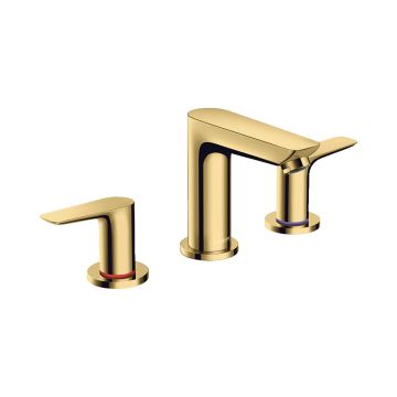 Смеситель для раковины Hansgrohe Talis E на 3 отверстия со сливным гарнитуром 71733990 золото