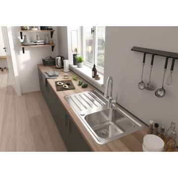 Смеситель для кухни Hansgrohe (Хансгрое) Focus M42 однорычажный 220 с вытяжным душем 2jet 71800800 сталь