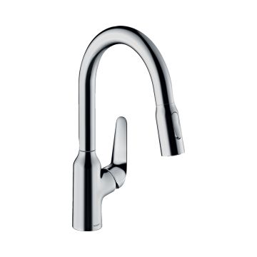 Смеситель для кухни Hansgrohe (Хансгрое) Focus M42 однорычажный 180 с вытяжным душем 2jet 71801000 хром