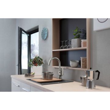 Смеситель для кухни Hansgrohe (Хансгрое) Focus M42 однорычажный 220 1jet 71802800 сталь