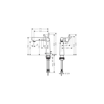 Смеситель для раковины Hansgrohe (Хансгрое) Talis S 140 однорычажный со сливным гарнитуром 72113000 хром