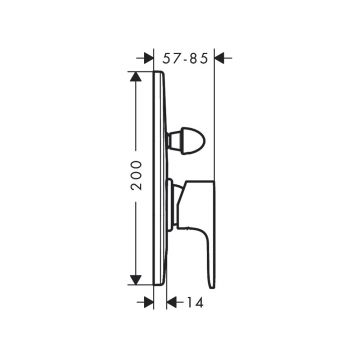 Смеситель для ванны Hansgrohe (Хансгрое) Rebris S скрытого монтажа 72448670 черный матовый