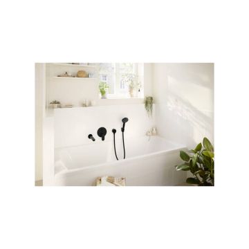 Смеситель для ванны Hansgrohe (Хансгрое) Rebris S скрытого монтажа со встроенной защитной комбинацией 72467670 черный матовый