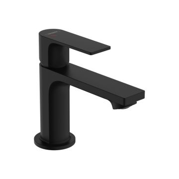 Смеситель для раковины Hansgrohe (Хансгрое) Rebris E 80 CoolStart со сливным гарнитуром 72553670 черный матовый