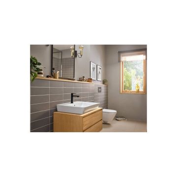 Смеситель для раковины Hansgrohe (Хансгрое) Rebris E 110 CoolStart со сливным гарнитуром 72589670 черный матовый