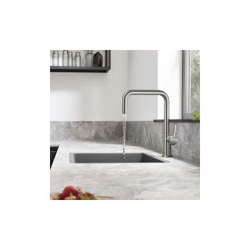 Смеситель для кухни Hansgrohe (Хансгрое) Talis M54 однорычажный U 220 с запорным вентилем 1jet 72807000 хром