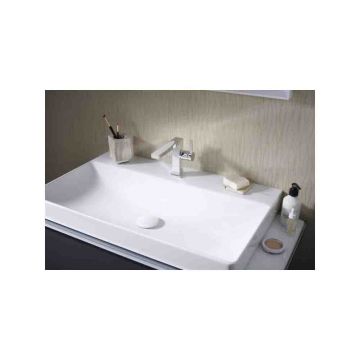 Смеситель для раковины Hansgrohe (Хансгрое) Tecturis E 110 Fine CoolStart EcoSmart+ однорычажный со сливным гарнитуром Push-Open 73020000 хром