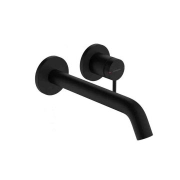 Смеситель для раковины Hansgrohe (Хансгрое) Tecturis S однорычажный настенный 73351670 матовый черный