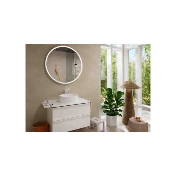 Смеситель для раковины Hansgrohe (Хансгрое) Tecturis S 240 Fine CoolStart EcoSmart со сливным гарнитуром Push-Open 73370700 матовый белый