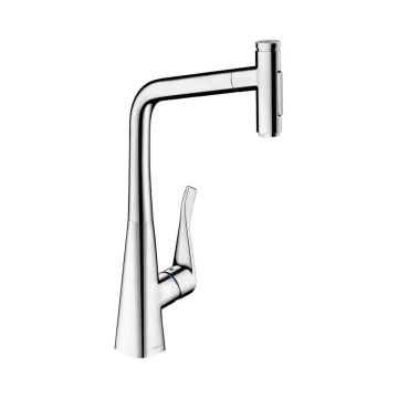 Смеситель для кухни Hansgrohe (Хансгрое) Metris Select M71 однорычажный 320 с вытяжным душем 2jet sBox 73816000 хром