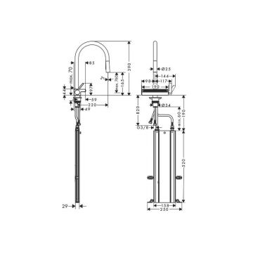 Смеситель для кухни Hansgrohe (Хансгрое) Aquno Select M81 73831670 черный матовый