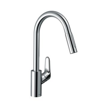 Смеситель для кухни Hansgrohe (Хансгрое) Focus M41 однорычажный 240 с вытяжным душем 2jet sBox 73880000 хром