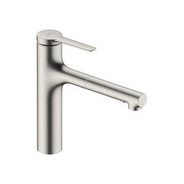 Смеситель для кухни Hansgrohe (Хансгрое) Zesis M33 однорычажный 160 с вытяжным душем 2jet sBox lite 74804800 сталь