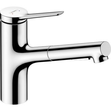 Смеситель для кухни Hansgrohe (Хансгрое) Zesis M33 однорычажный 150 Eco с вытяжным душем 2jet 74810000 хром