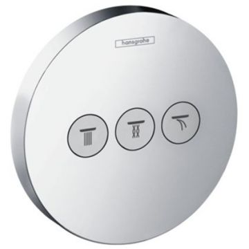 Запорный вентиль Hansgrohe Ecostat Select, с переключателем на 3 потока, внешняя часть, цвет: хром 15745000