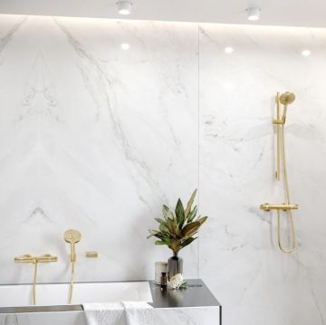 Смеситель Hansgrohe Ecostat Comfort для ванны, термостатический, цвет: шлифованная бронза 13114140