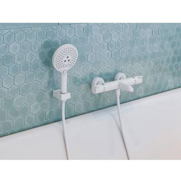 Смеситель Hansgrohe (Хансгрое) Ecostat для ванны, настенный, термостатический, цвет: белый матовый 13114700
