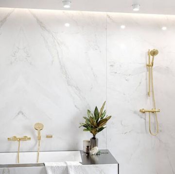 Смеситель Hansgrohe (Хансгрое) Ecostat для душа, настенный, термостатический, цвет: шлифованная бронза 13116140