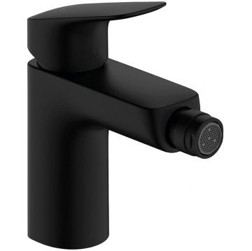 Смеситель Hansgrohe (Хансгрое) Logis для биде, 1 отверстие, с донным клапаном, цвет: черный матовый 71200670
