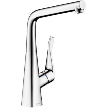 Смеситель Hansgrohe Metris для кухни на 1 отверстие, поворотный и выдвижной излив, цвет: хром 14821000