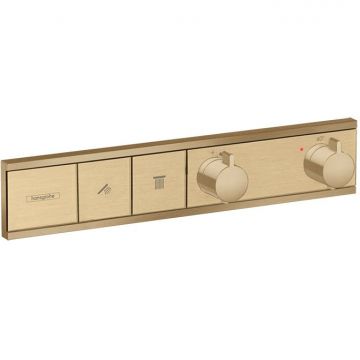 Смеситель Hansgrohe (Хансгрое) RainSelect для душа, встраиваемый, термостатический, на 2 выход, цвет: шлифованная бронза 15380140