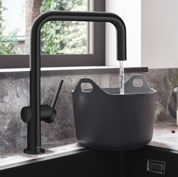 Смеситель Hansgrohe (Хансгрое) Talis M54 для кухни, 1 отверстие, цвет: черный матовый 72806670
