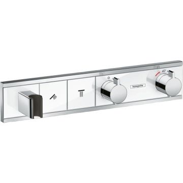 Термостат для душа Hansgrohe (Хансгрое) RainSelect скрытого монтажа на 2 потребителя 15355400, внешняя часть, белый/хром