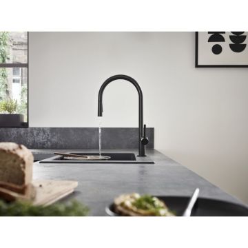 Смеситель для кухни Hansgrohe Talis M54 210, с вытяжным душем 2jet 72800670, матовый черный