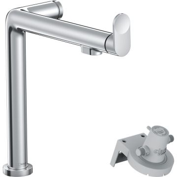 Смеситель для кухни Hansgrohe (Хансгрое) Aqittura M91 240 1jet с поворотным изливом и функцией фильтрации, без фильтра в комплекте 76804000, хром
