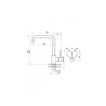 Смеситель для кухни Granula Kitchen Space 7110, сталь матовая