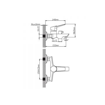Смеситель для ванны Potato (Потато) P30155QH, графитно-черный