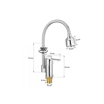 Смеситель для кухни Potato (Потато) P58383, хром