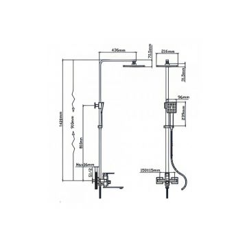 Душевая стойка Potato (Потато) P3506BL, черный матовый