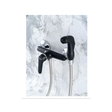 Смеситель для биде Potato (Потато) P20260-6 с гигиенической лейкой, черный